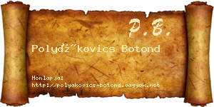 Polyákovics Botond névjegykártya