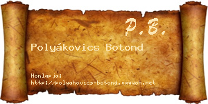 Polyákovics Botond névjegykártya